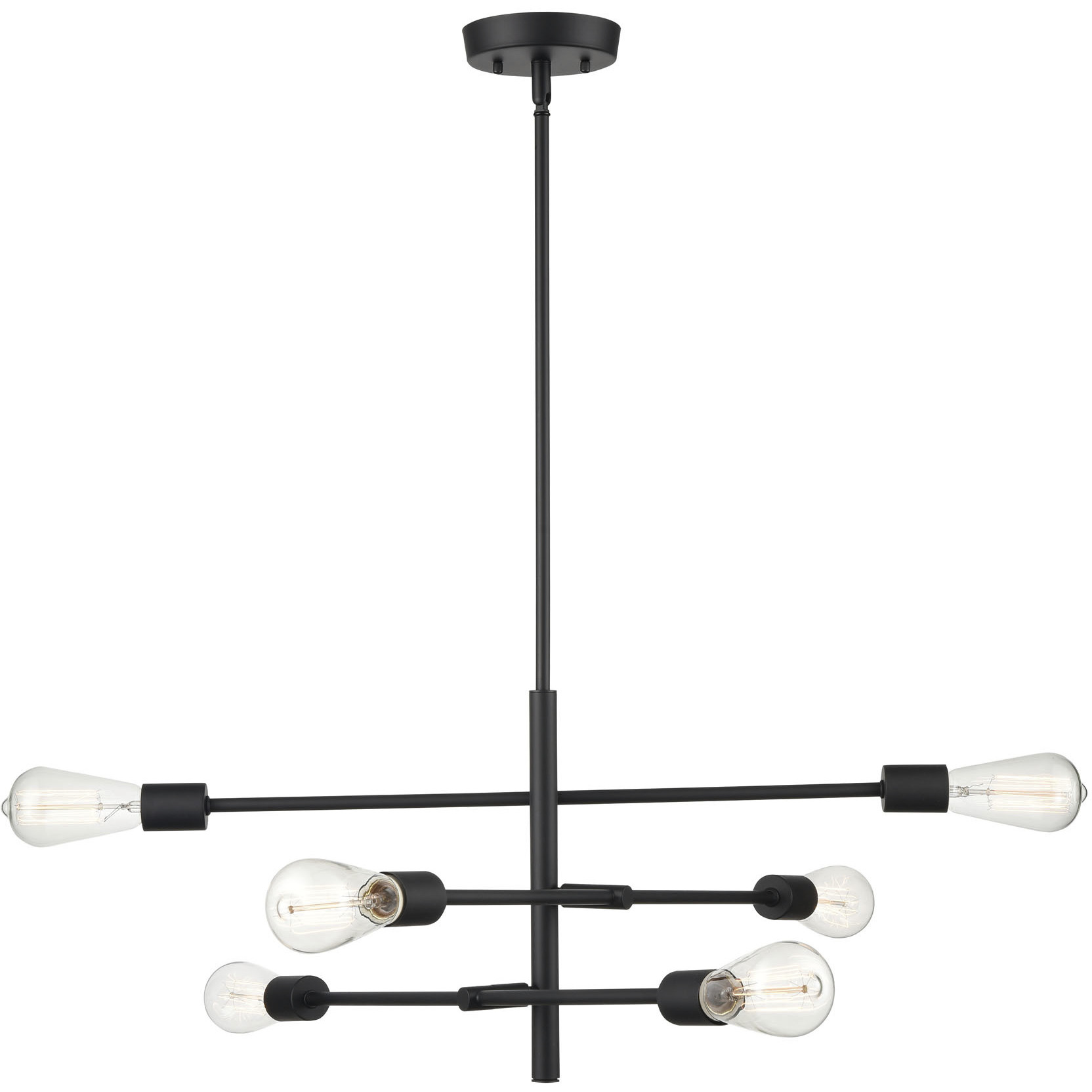 Decco 6 Light 25.5 inch Matte Black Pendant Ceiling Light